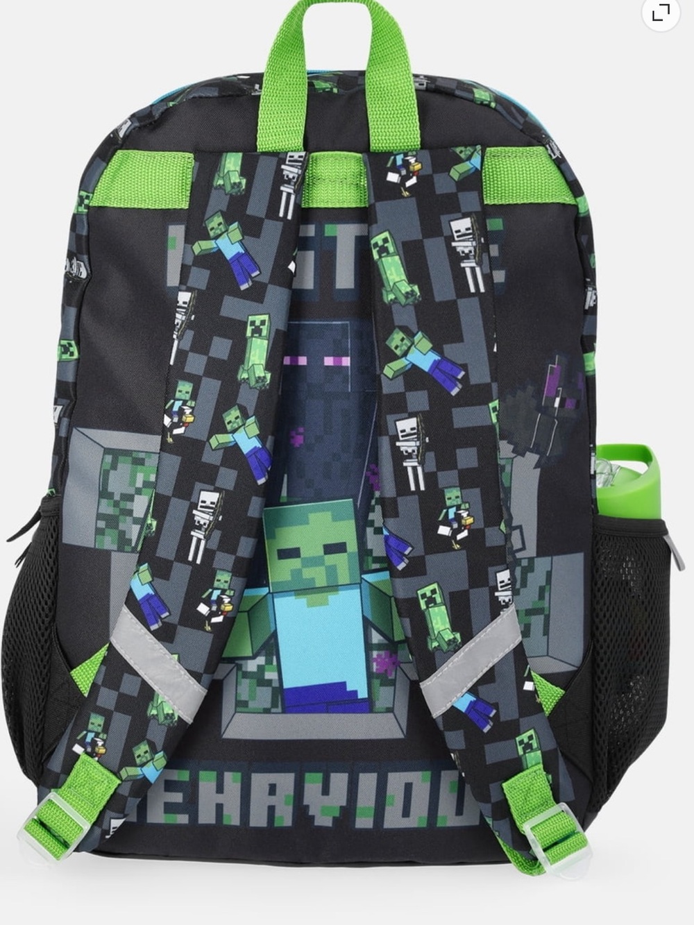 NWT Kids Minecraft Backpack 5-Piece Set includes Bag, Lunch Box, Water Bottle - Picture 2 of 4